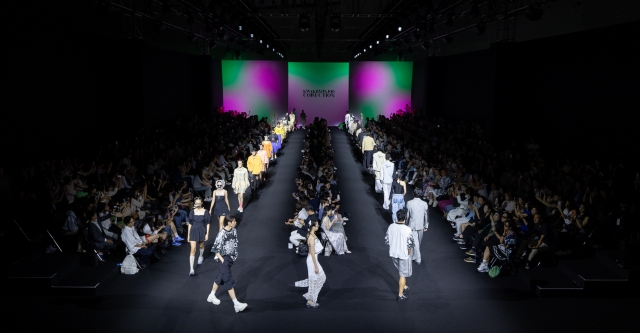 Models wear creations for KwakHyunJoo Collection as part of the spring-summer 2025 Seoul Fashion Week at Dongdaemun Design Plaza in Seoul on Saturday. (Seoul City)