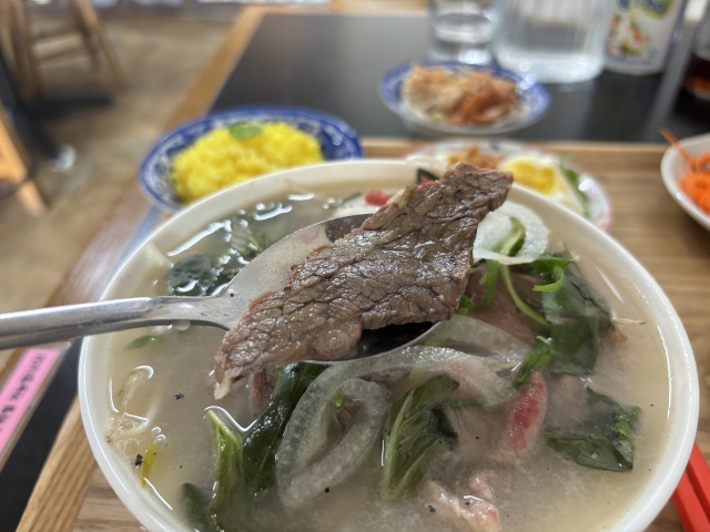 Nampark's pho with Thai basil (Kim Da-sol/The Korea Herald)