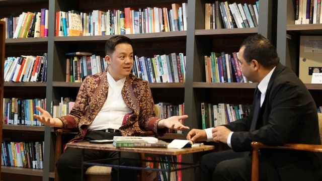 Joannes Ekaprasetya Tandjung, Minister-Counselor for Creative Economy and Digital Affairs speaks in an interview with The Korea Herald at Herald Square at Huam-dong in Yongsan-gu, Seoul. (Sanjay Kumar/ The Korea Herald)